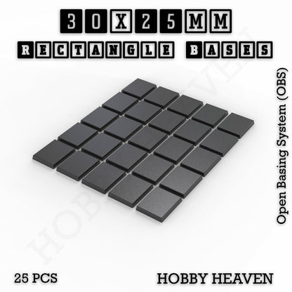 Rectangle Bases Range Sizes - 75x30mm to 125x40mm Medium Sizes 3d Print Full Range Tabletop Games