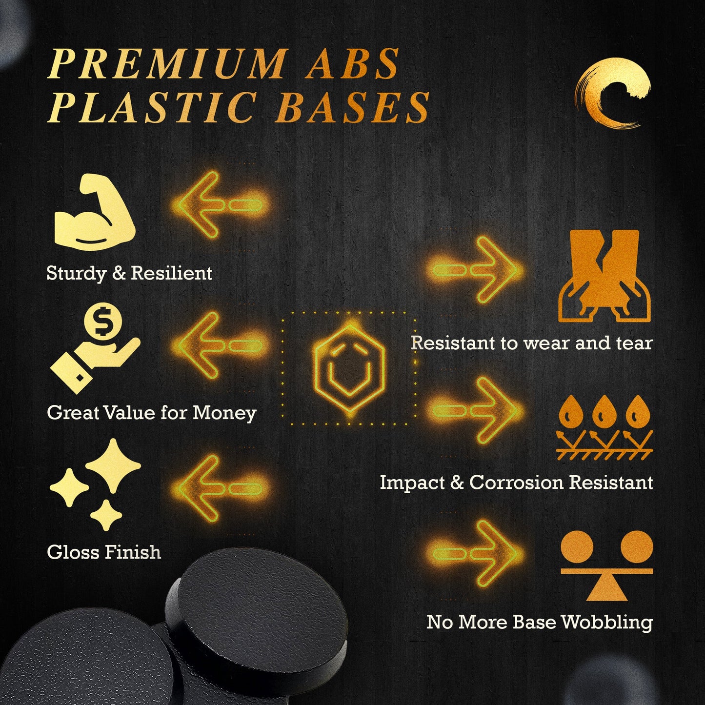 32mm Round Plain Plastic Bases