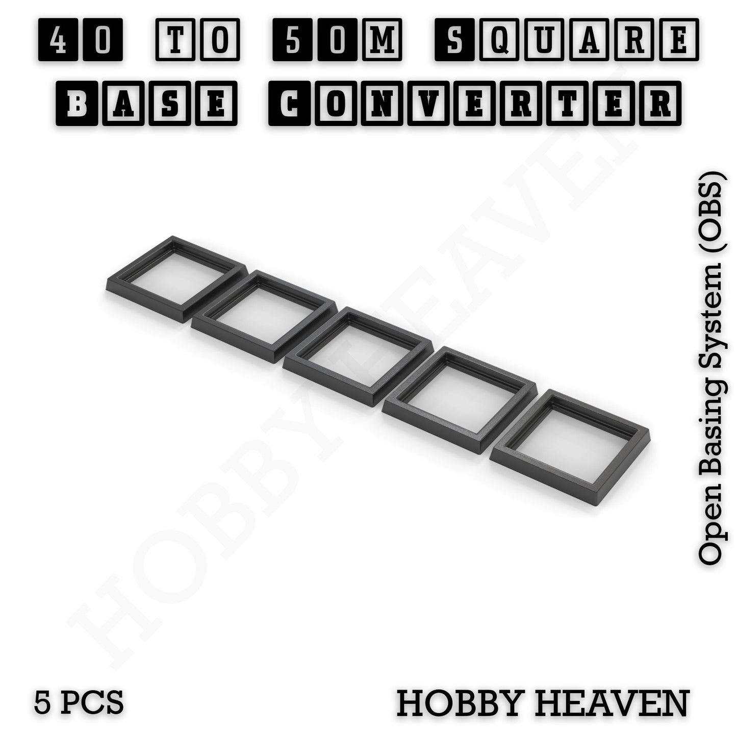 Square to Square Bases Size Converters 3d Print Full Range