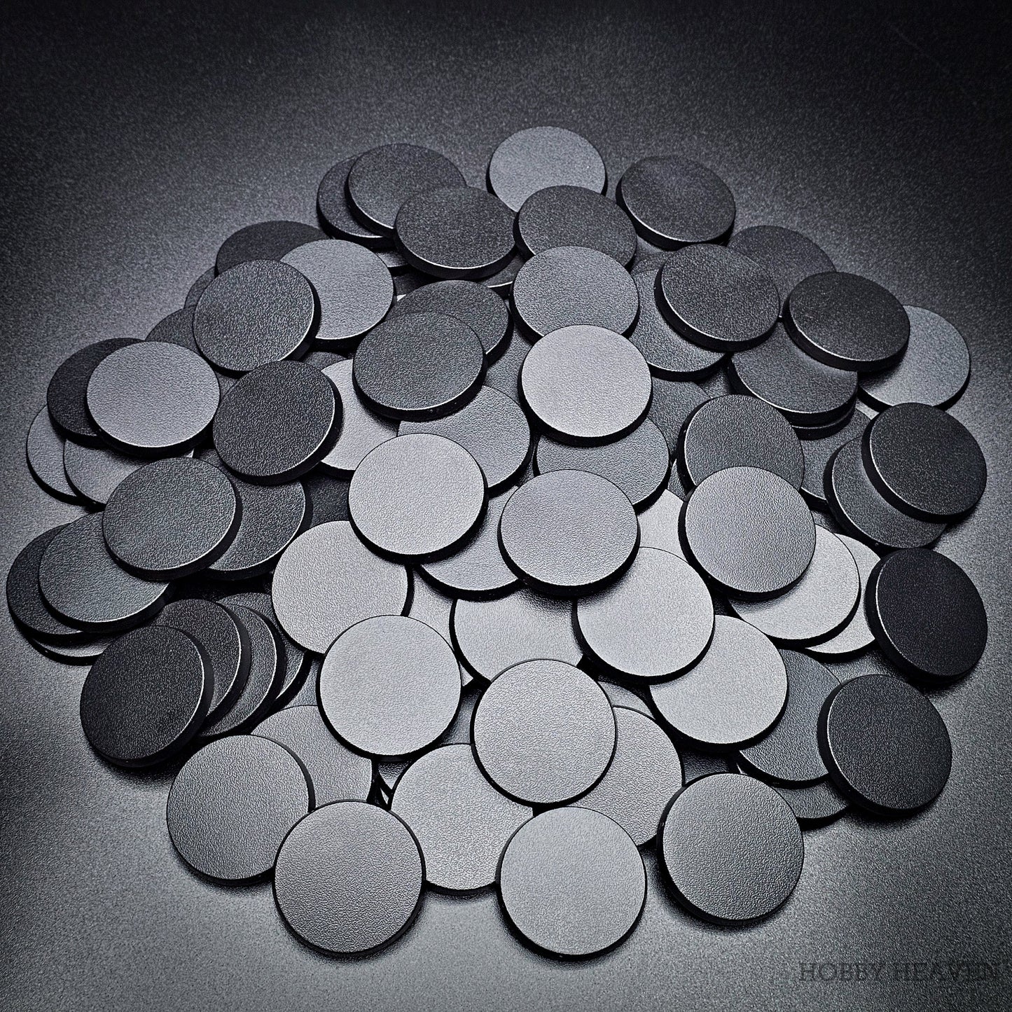 40mm Round Bases | Plain Black Plastic Bases for Wargames| Miniature Wargaming Bases