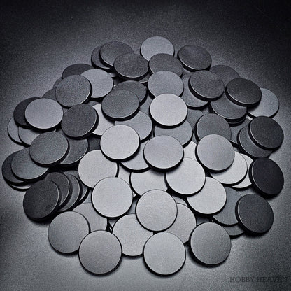 40mm Round Bases | Plain Black Plastic Bases for Wargames| Miniature Wargaming Bases