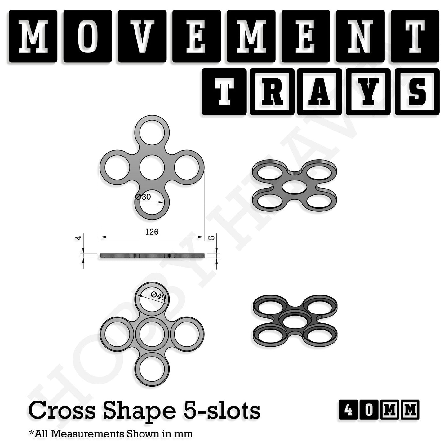 40mm Movement Trays for 28mm Miniatures | Tabletop Wargames Compatible | Full Range