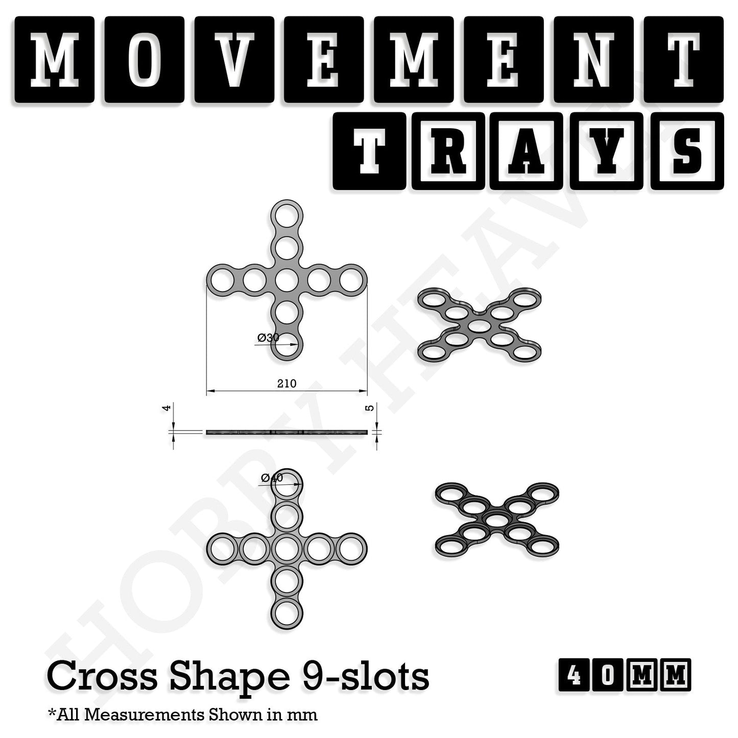 40mm Movement Trays for 28mm Miniatures | Tabletop Wargames Compatible | Full Range