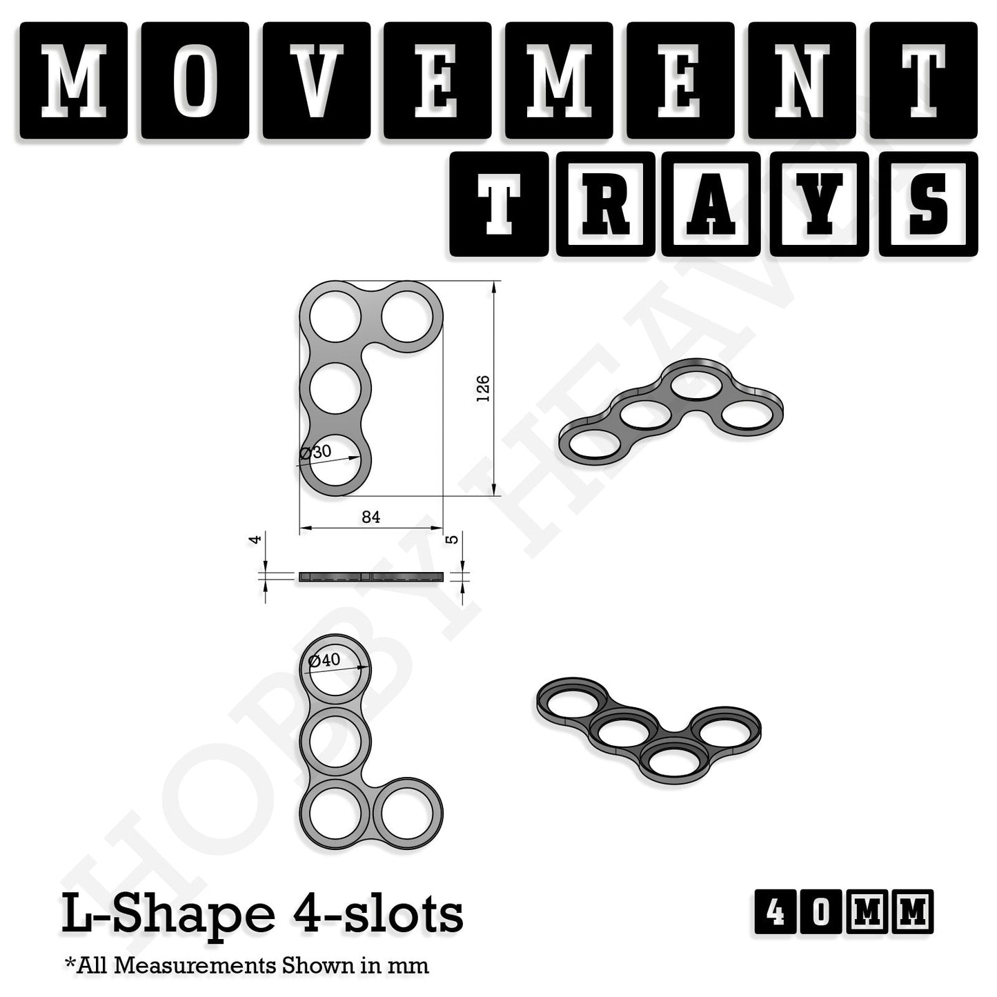 40mm Movement Trays for 28mm Miniatures | Tabletop Wargames Compatible | Full Range