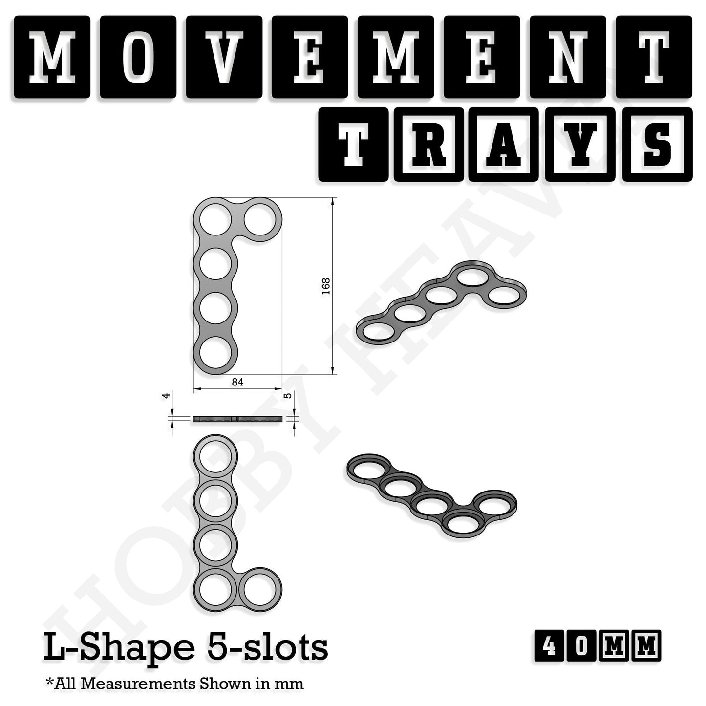 40mm Movement Trays for 28mm Miniatures | Tabletop Wargames Compatible | Full Range