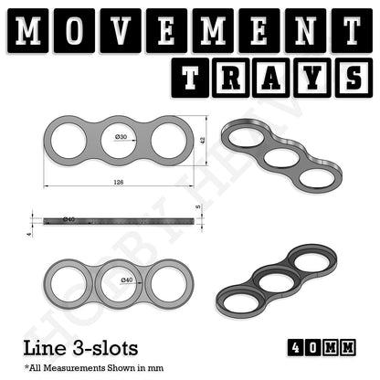 40mm Movement Trays for 28mm Miniatures | Tabletop Wargames Compatible | Full Range