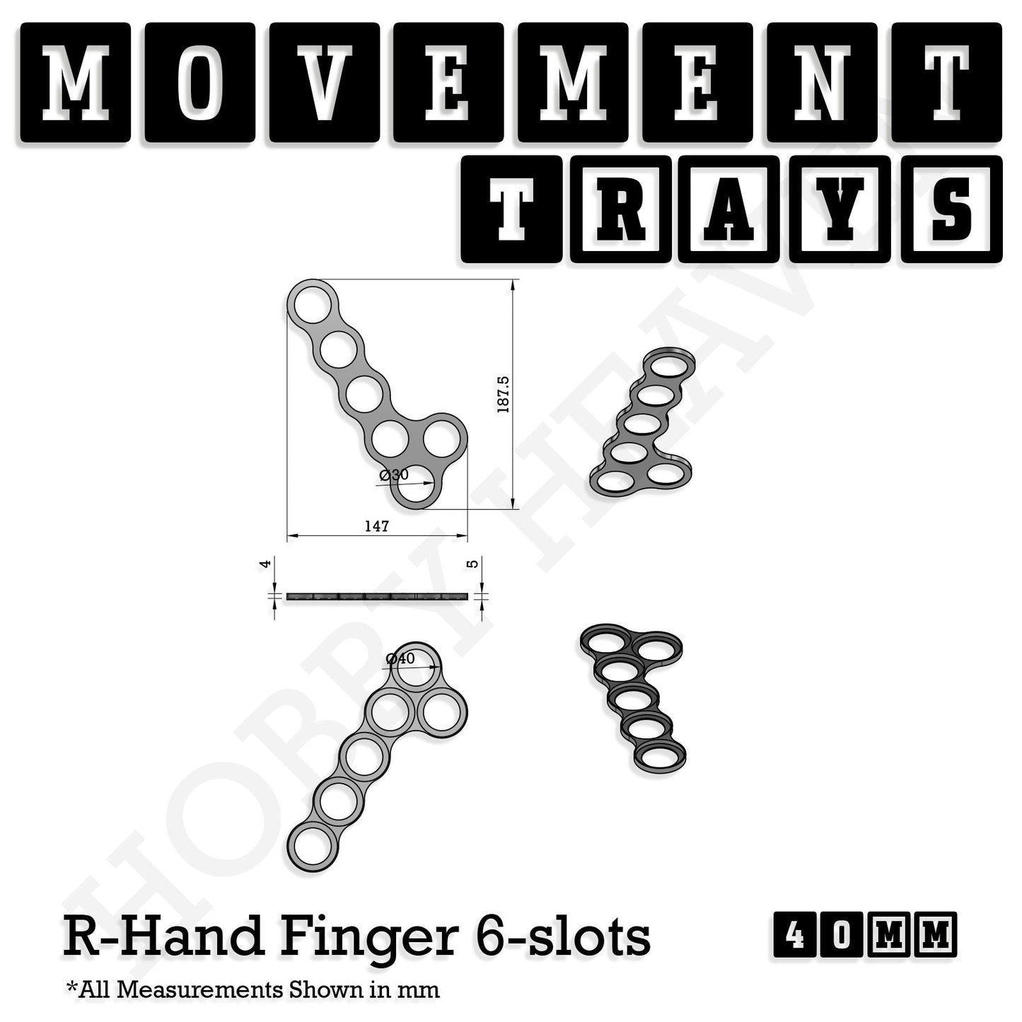 40mm Movement Trays for 28mm Miniatures | Tabletop Wargames Compatible | Full Range