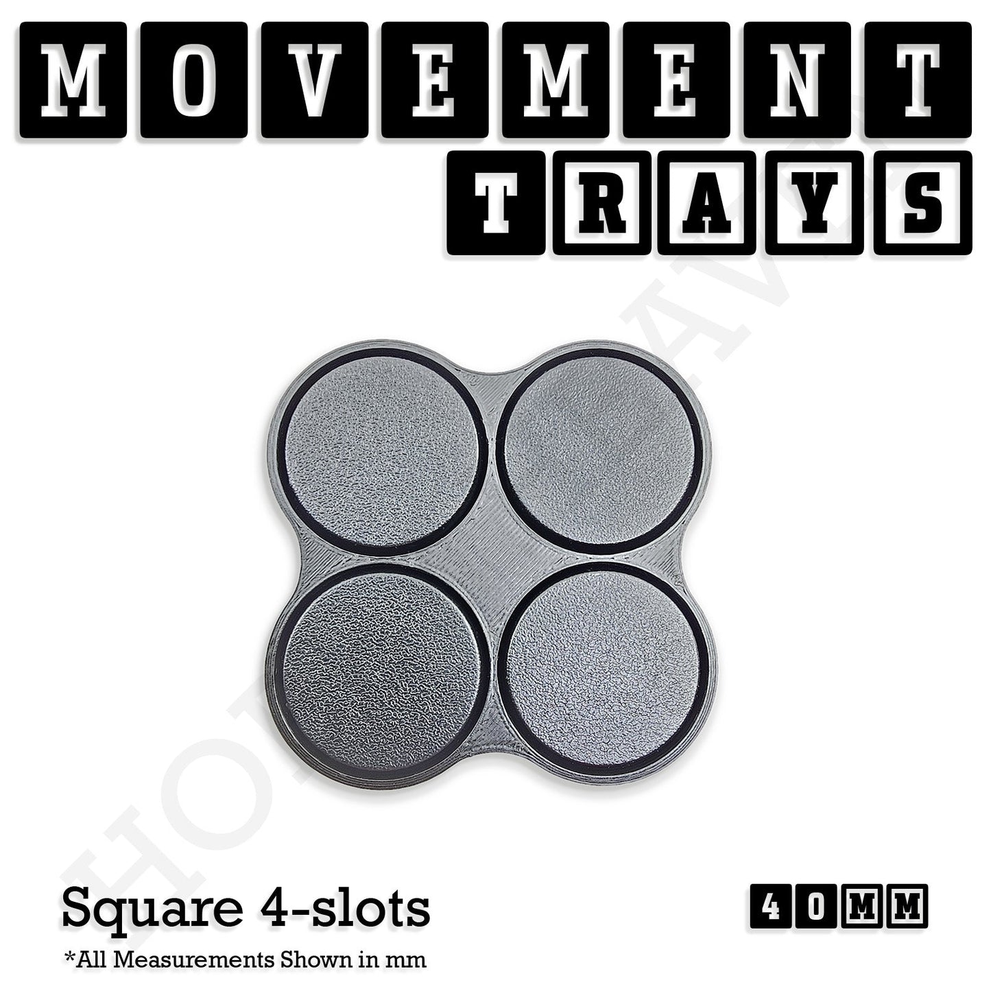 40mm Movement Trays for 28mm Miniatures | Tabletop Wargames Compatible | Full Range