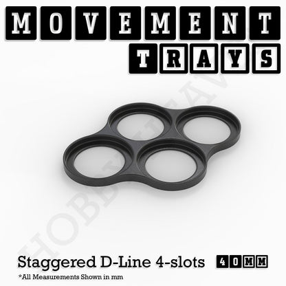 40mm Movement Trays for 28mm Miniatures | Tabletop Wargames Compatible | Full Range