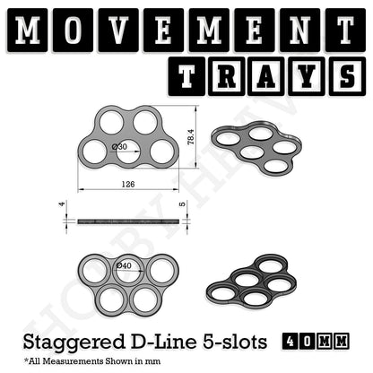 40mm Movement Trays for 28mm Miniatures | Tabletop Wargames Compatible | Full Range