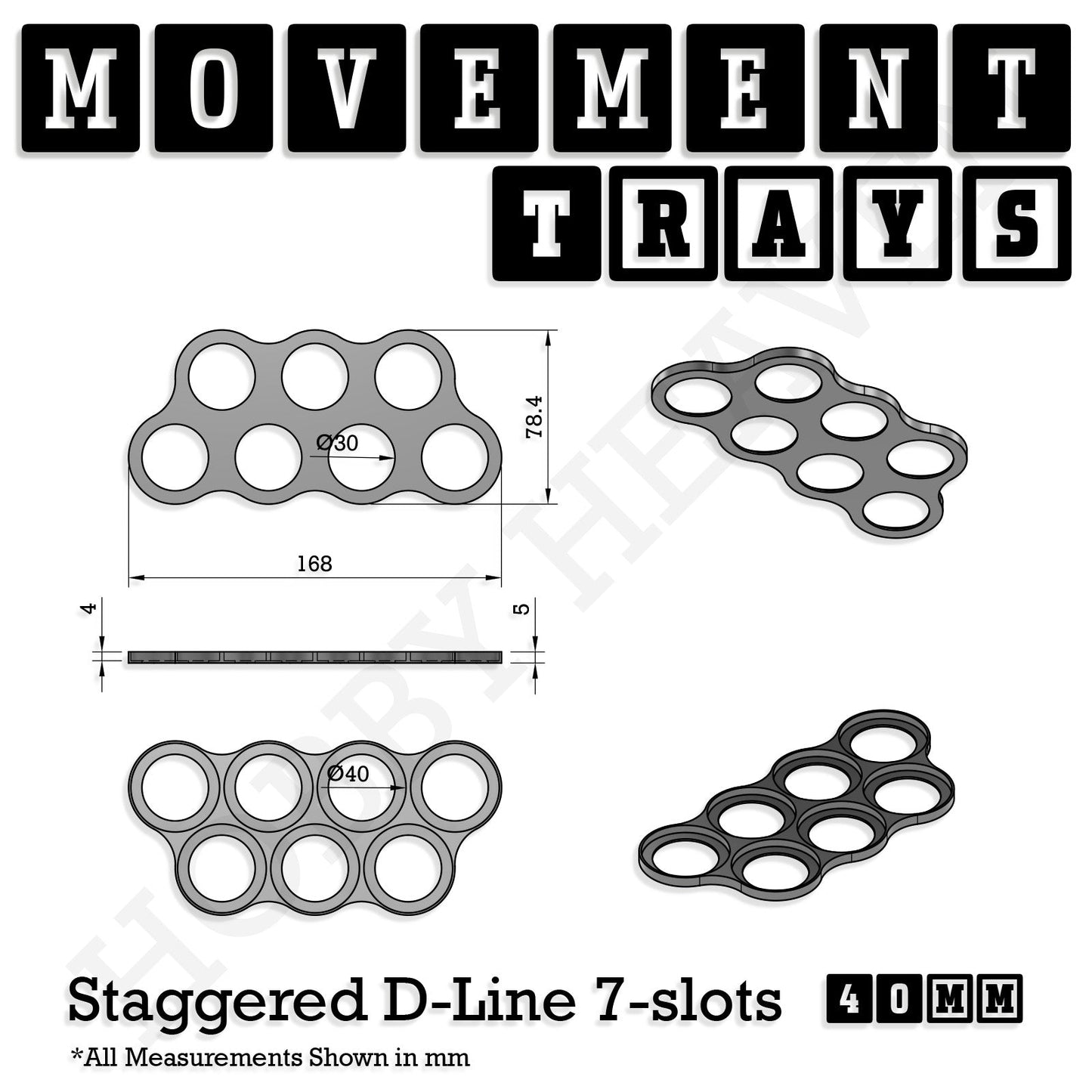 40mm Movement Trays for 28mm Miniatures | Tabletop Wargames Compatible | Full Range