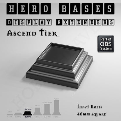 Hero Bases Display Extenders | Squares and Rectangles | Convert Gaming Bases to Display Bases & Plinths