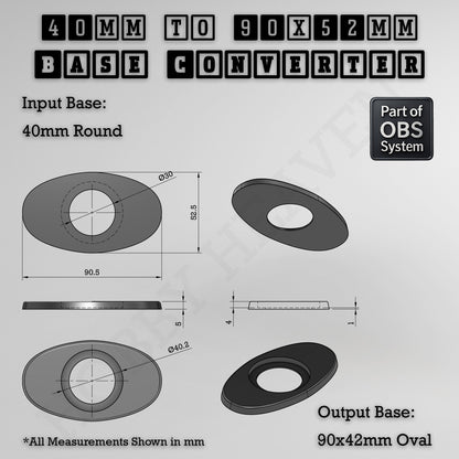 Round To Oval Bases Size Converters 3d Print Full Range