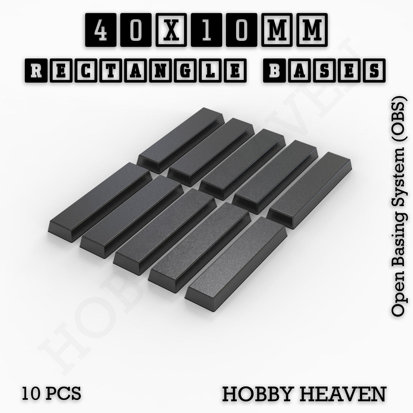Rectangle Bases Range Sizes - 20x15mm to 75x25mm Small Sizes 3d Print Full Range Tabletop Games