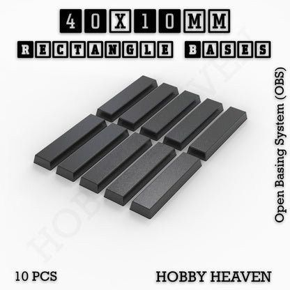 Rectangle Bases Range Sizes - 75x30mm to 125x40mm Medium Sizes 3d Print Full Range Tabletop Games