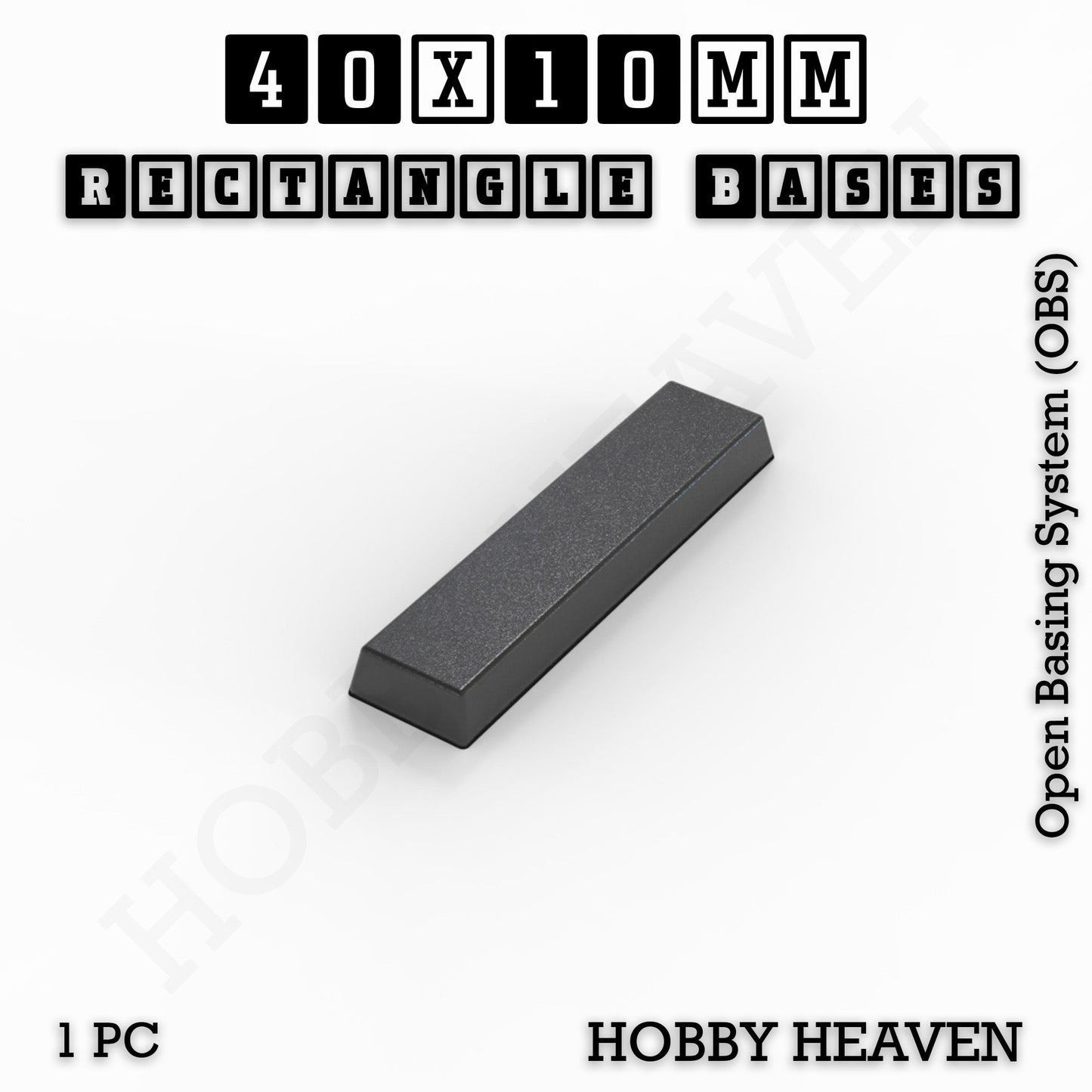 Rectangle Bases Range Sizes - 75x30mm to 125x40mm Medium Sizes 3d Print Full Range Tabletop Games