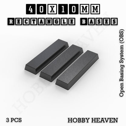 Rectangle Bases Range Sizes - 75x30mm to 125x40mm Medium Sizes 3d Print Full Range Tabletop Games
