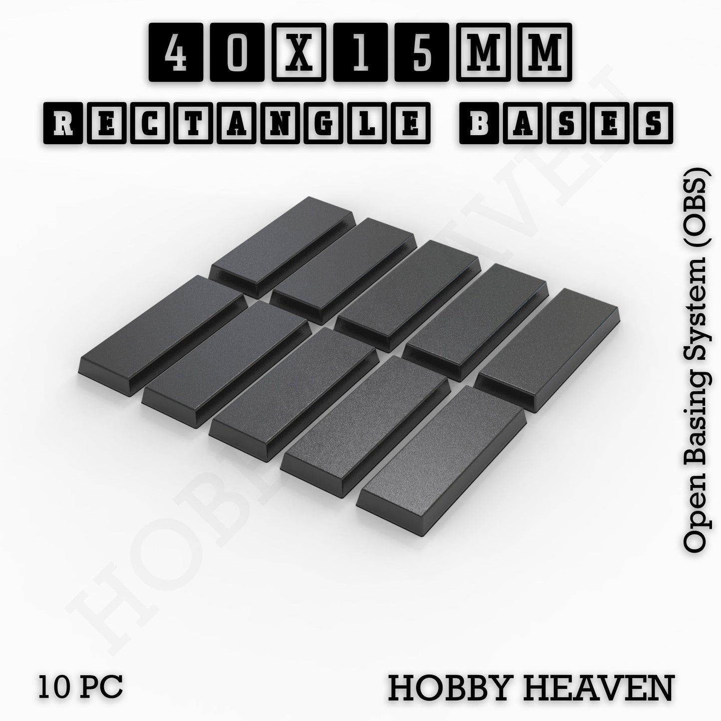 Rectangle Bases Range Sizes - 20x15mm to 75x25mm Small Sizes 3d Print Full Range Tabletop Games