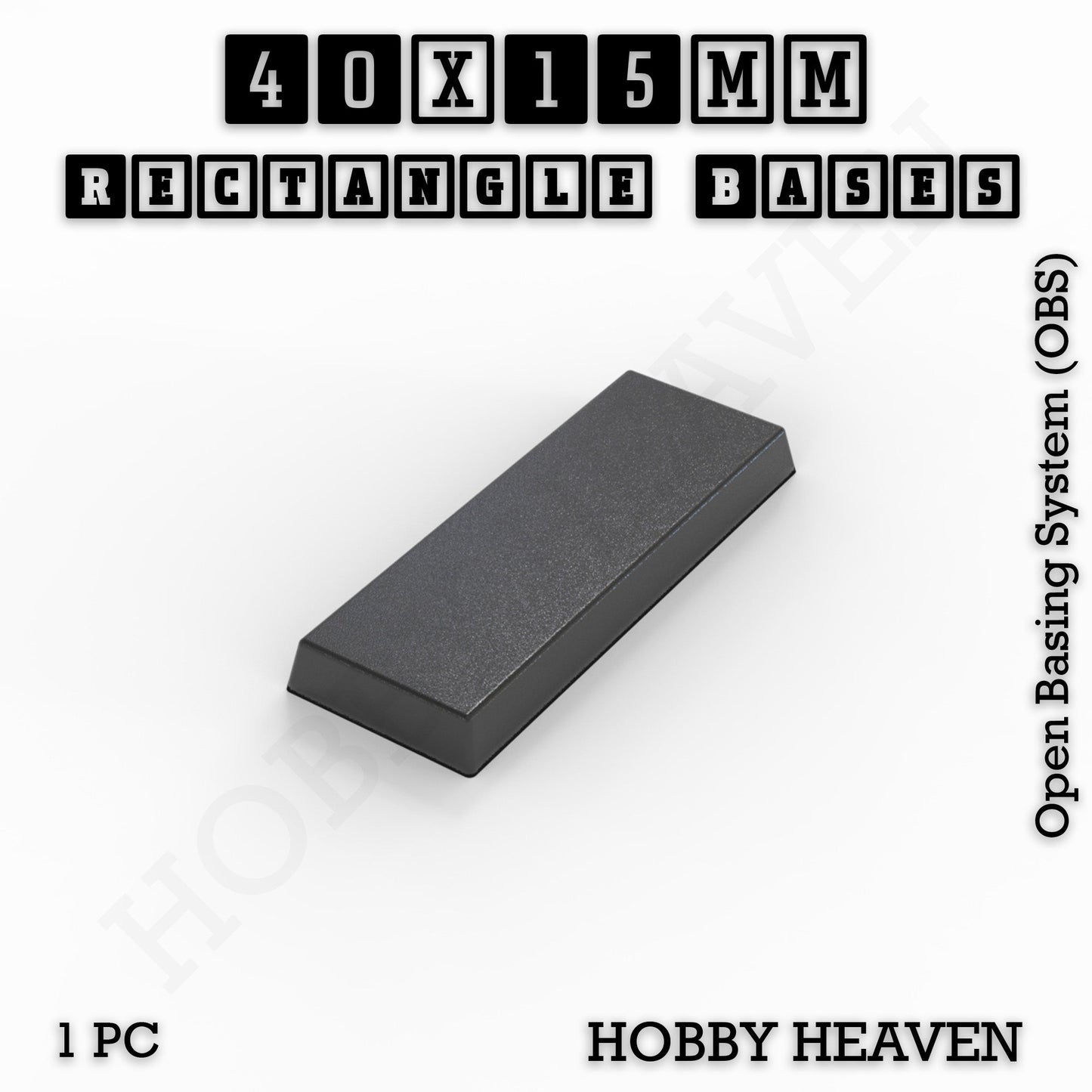 Rectangle Bases Range Sizes - 20x15mm to 75x25mm Small Sizes 3d Print Full Range Tabletop Games