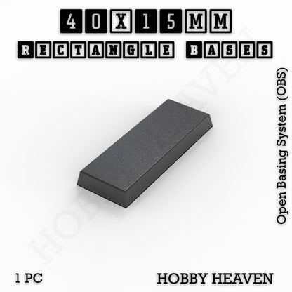 Rectangle Bases Range Sizes - 20x15mm to 75x25mm Small Sizes 3d Print Full Range Tabletop Games