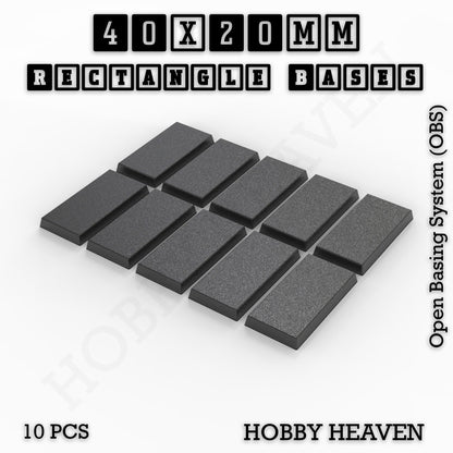 Rectangle Bases Range Sizes - 75x30mm to 125x40mm Medium Sizes 3d Print Full Range Tabletop Games