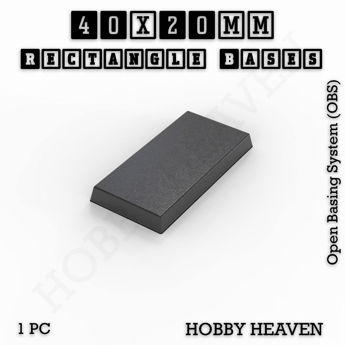 Rectangle Bases Range Sizes - 20x15mm to 75x25mm Small Sizes 3d Print Full Range Tabletop Games