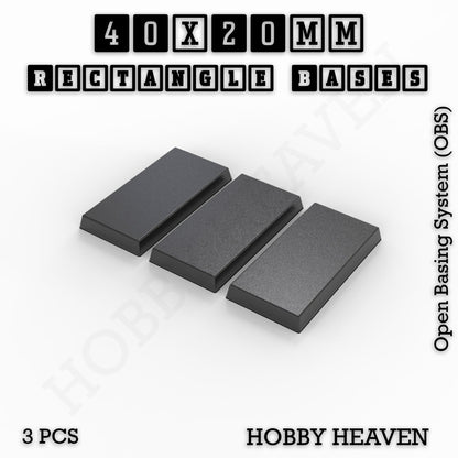 Rectangle Bases Range Sizes - 75x30mm to 125x40mm Medium Sizes 3d Print Full Range Tabletop Games