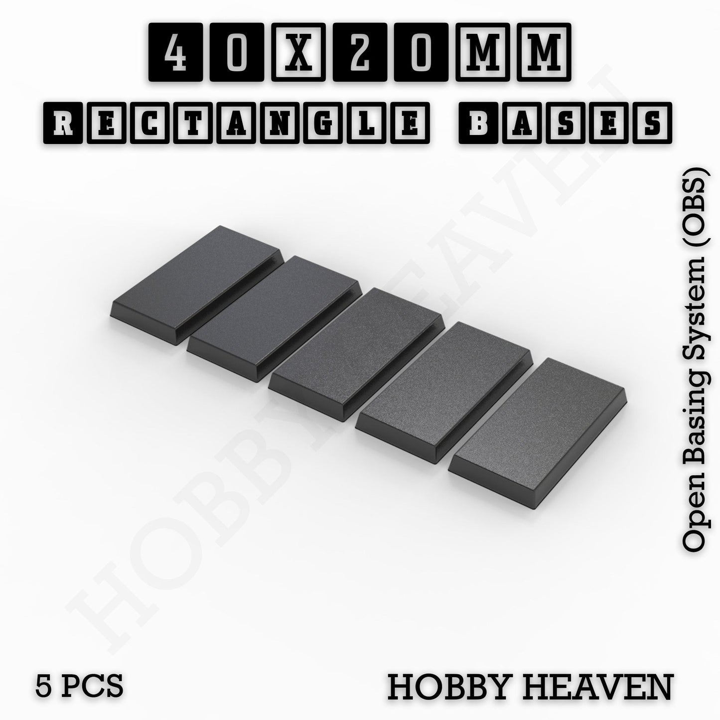Rectangle Bases Range Sizes - 75x30mm to 125x40mm Medium Sizes 3d Print Full Range Tabletop Games