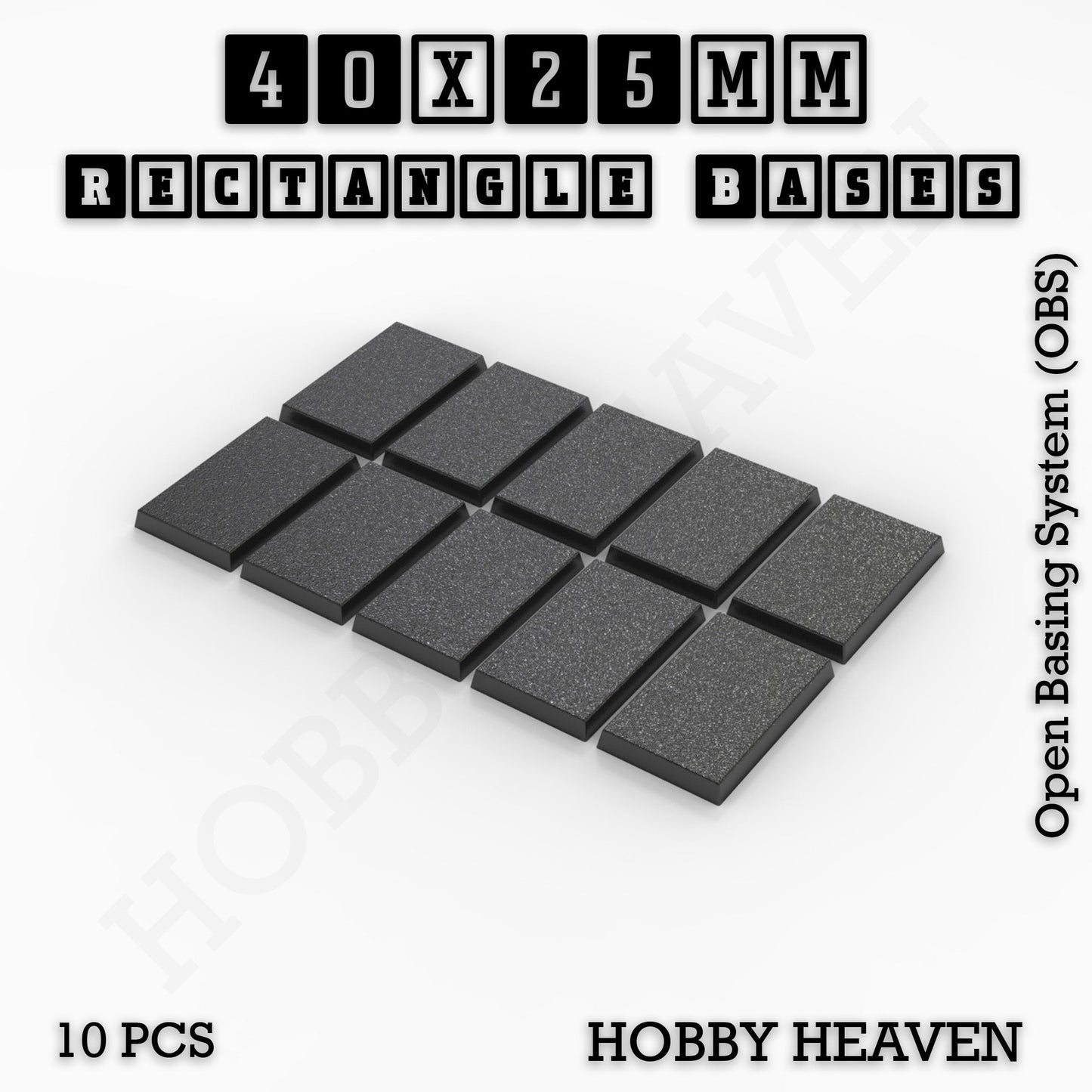 Rectangle Bases Range Sizes - 75x30mm to 125x40mm Medium Sizes 3d Print Full Range Tabletop Games