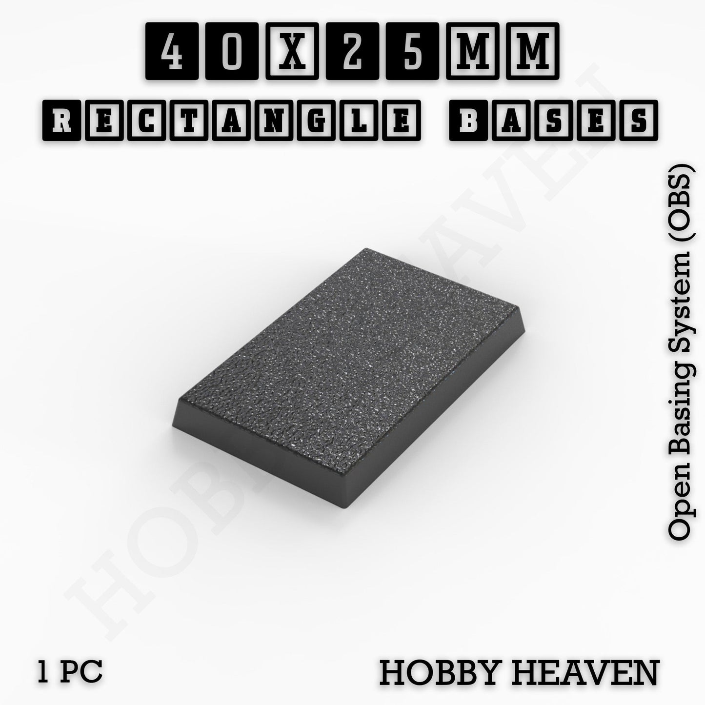 Rectangle Bases Range Sizes - 75x30mm to 125x40mm Medium Sizes 3d Print Full Range Tabletop Games
