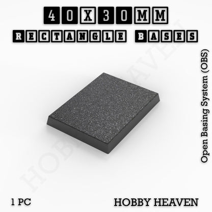 Rectangle Bases Range Sizes - 20x15mm to 75x25mm Small Sizes 3d Print Full Range Tabletop Games