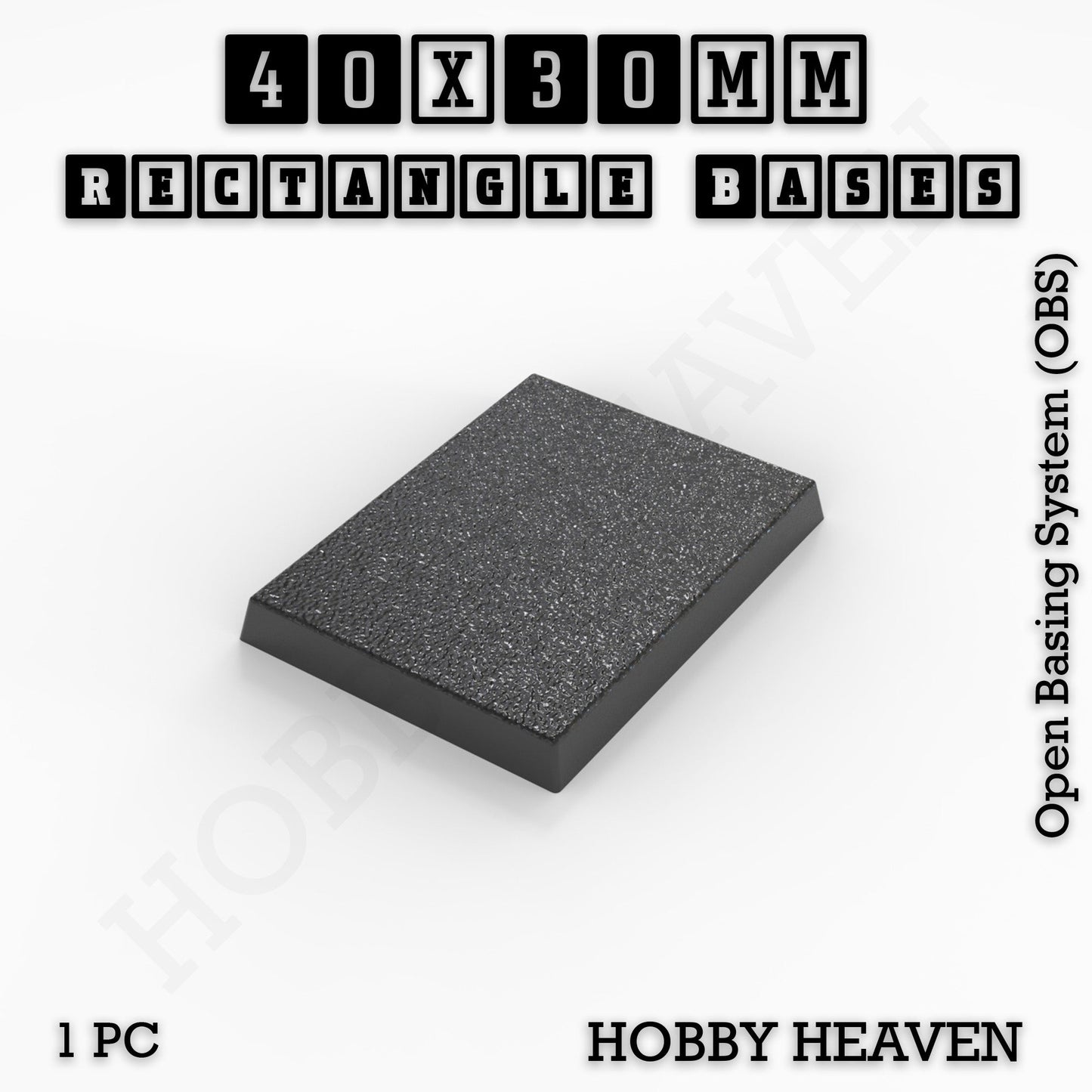 Rectangle Bases Range Sizes - 75x30mm to 125x40mm Medium Sizes 3d Print Full Range Tabletop Games