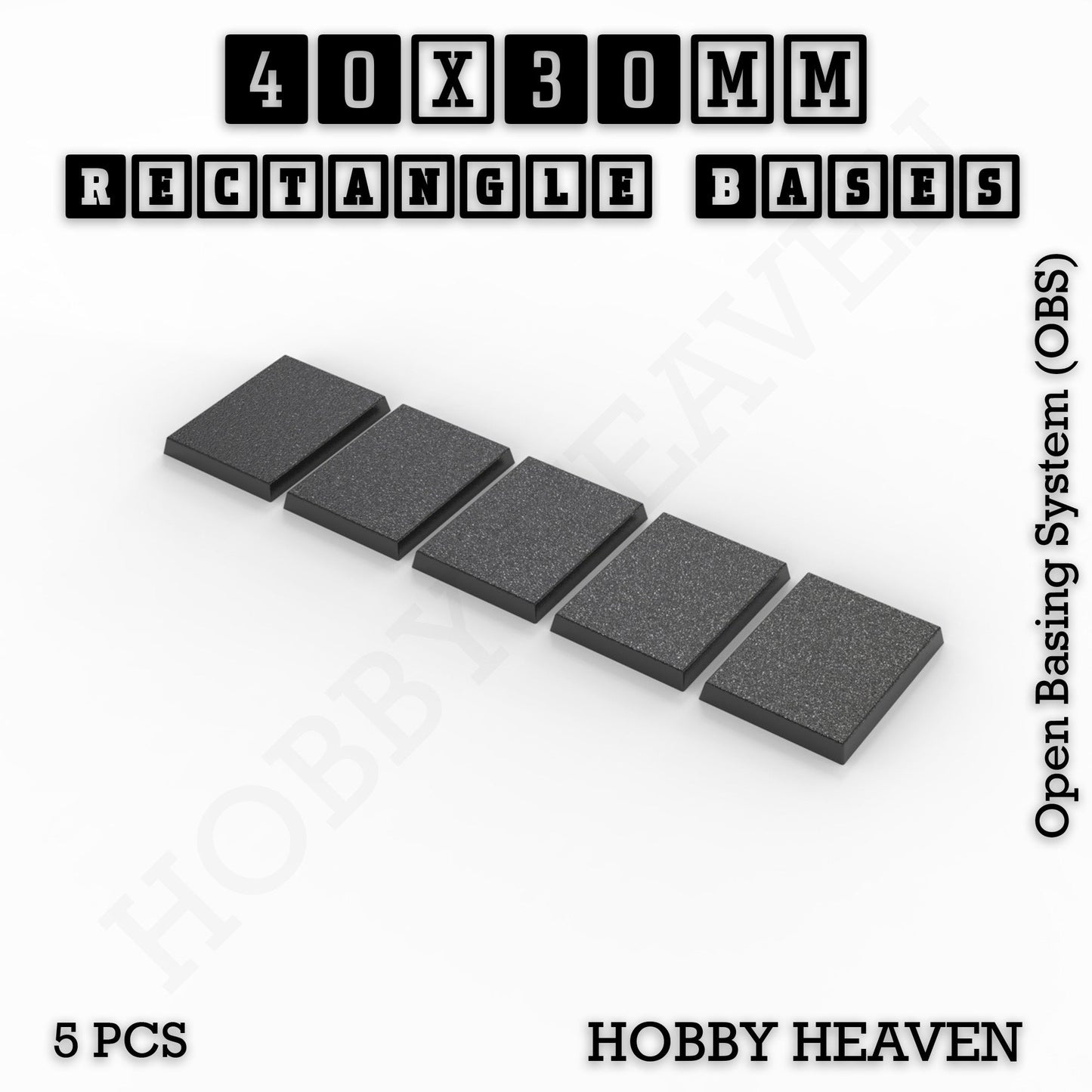 Rectangle Bases Range Sizes - 75x30mm to 125x40mm Medium Sizes 3d Print Full Range Tabletop Games