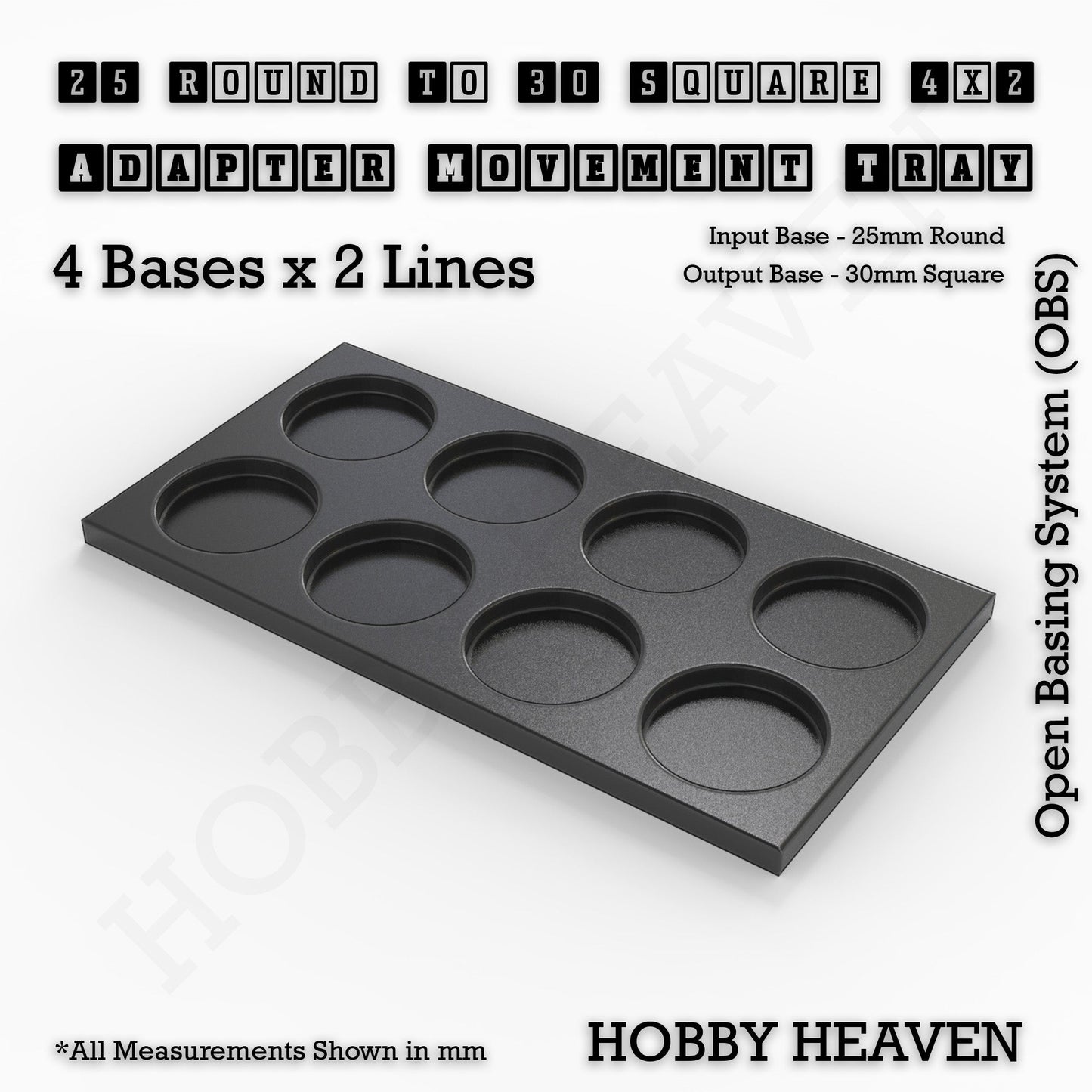 Round to Square Movement Trays Adapters for Tabletop Games