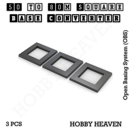Square to Square Bases Size Converters 3d Print Full Range