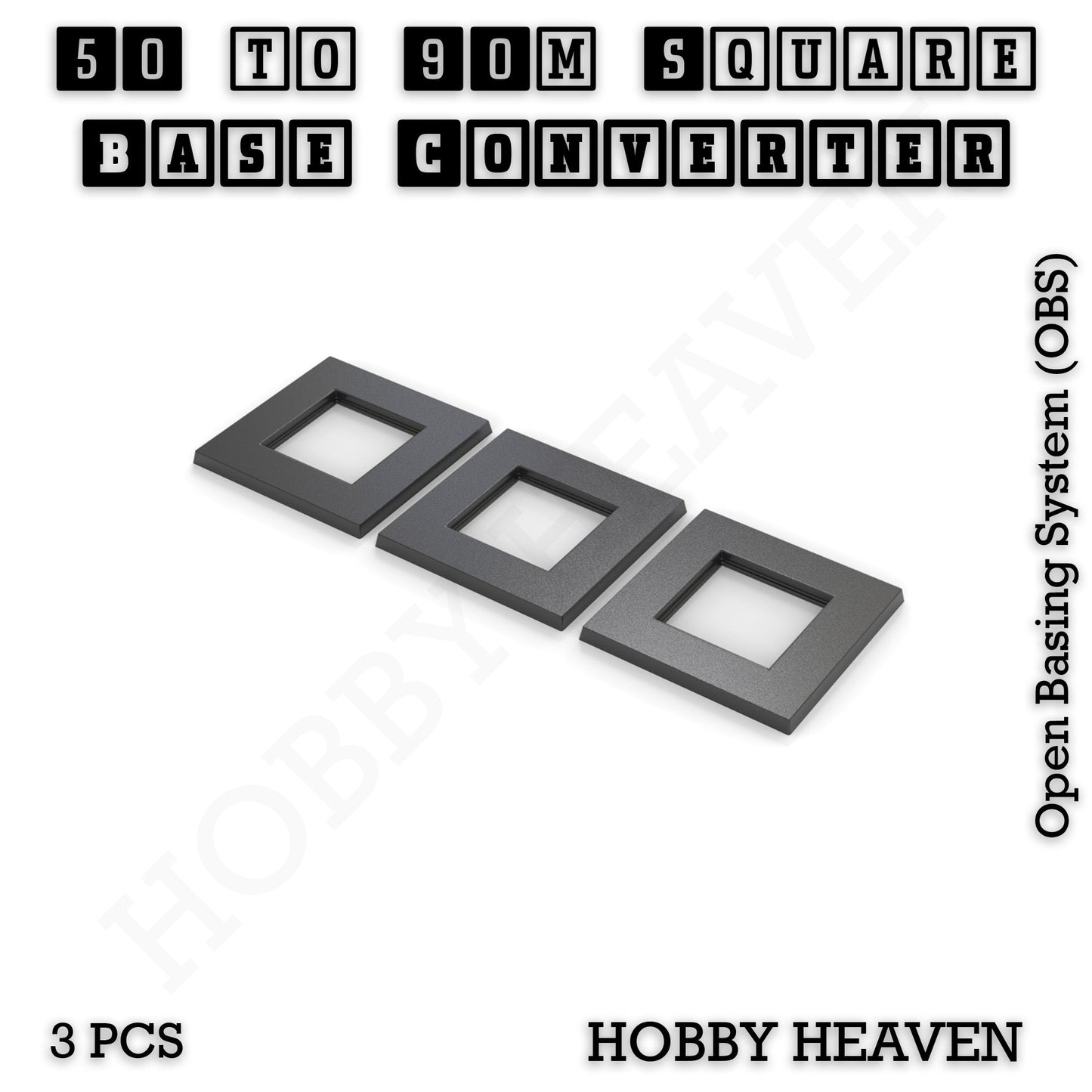 Square to Square Bases Size Converters 3d Print Full Range