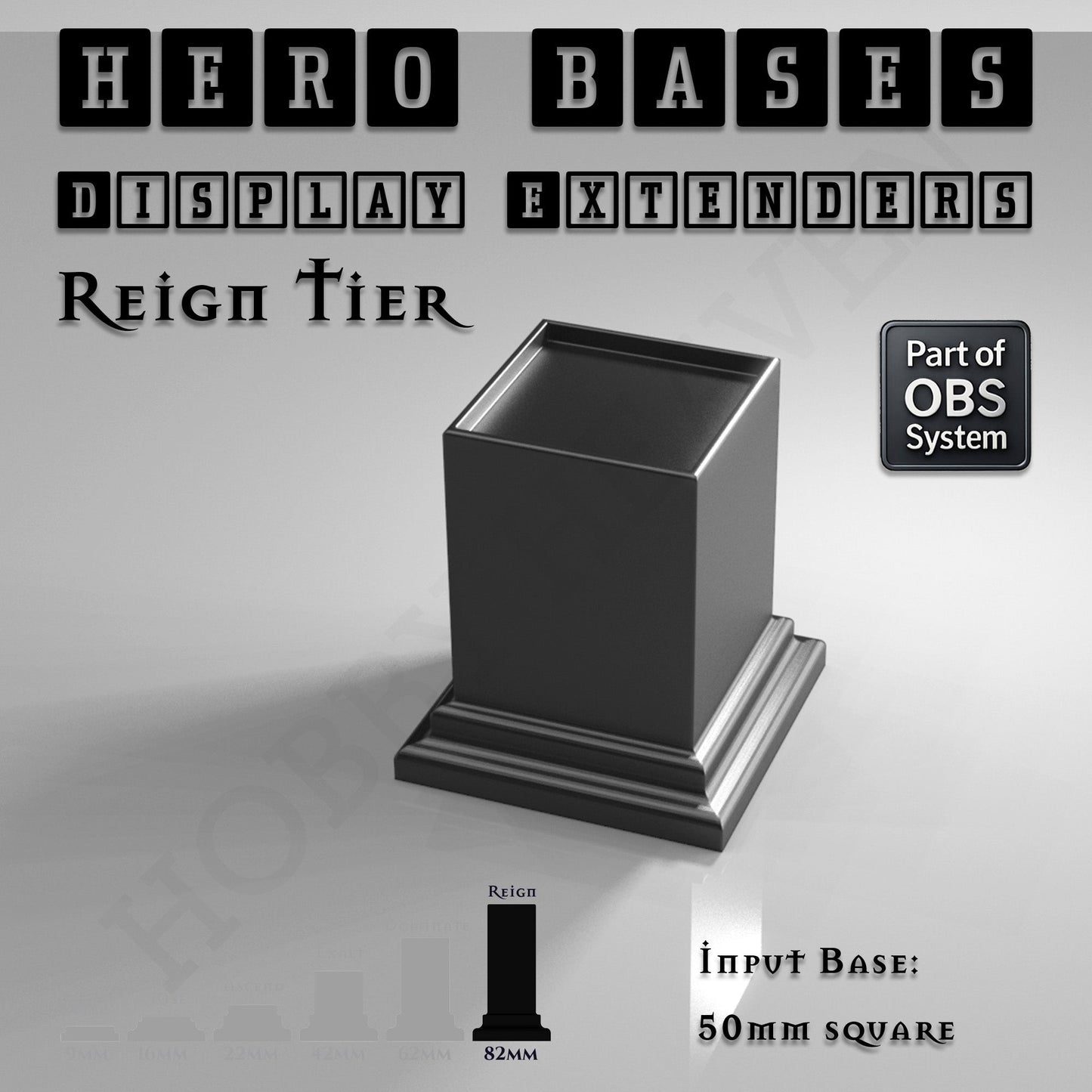 Hero Bases Display Extenders | Squares and Rectangles | Convert Gaming Bases to Display Bases & Plinths