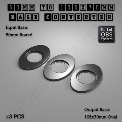 Round To Oval Bases Size Converters 3d Print Full Range