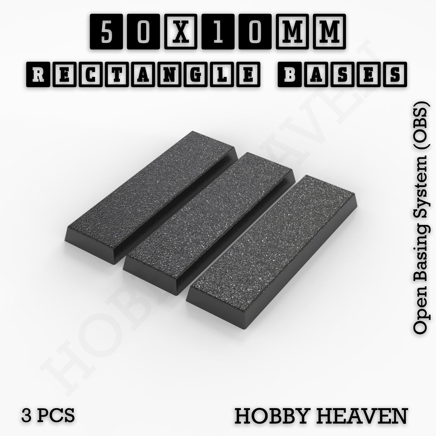 Rectangle Bases Range Sizes - 75x30mm to 125x40mm Medium Sizes 3d Print Full Range Tabletop Games