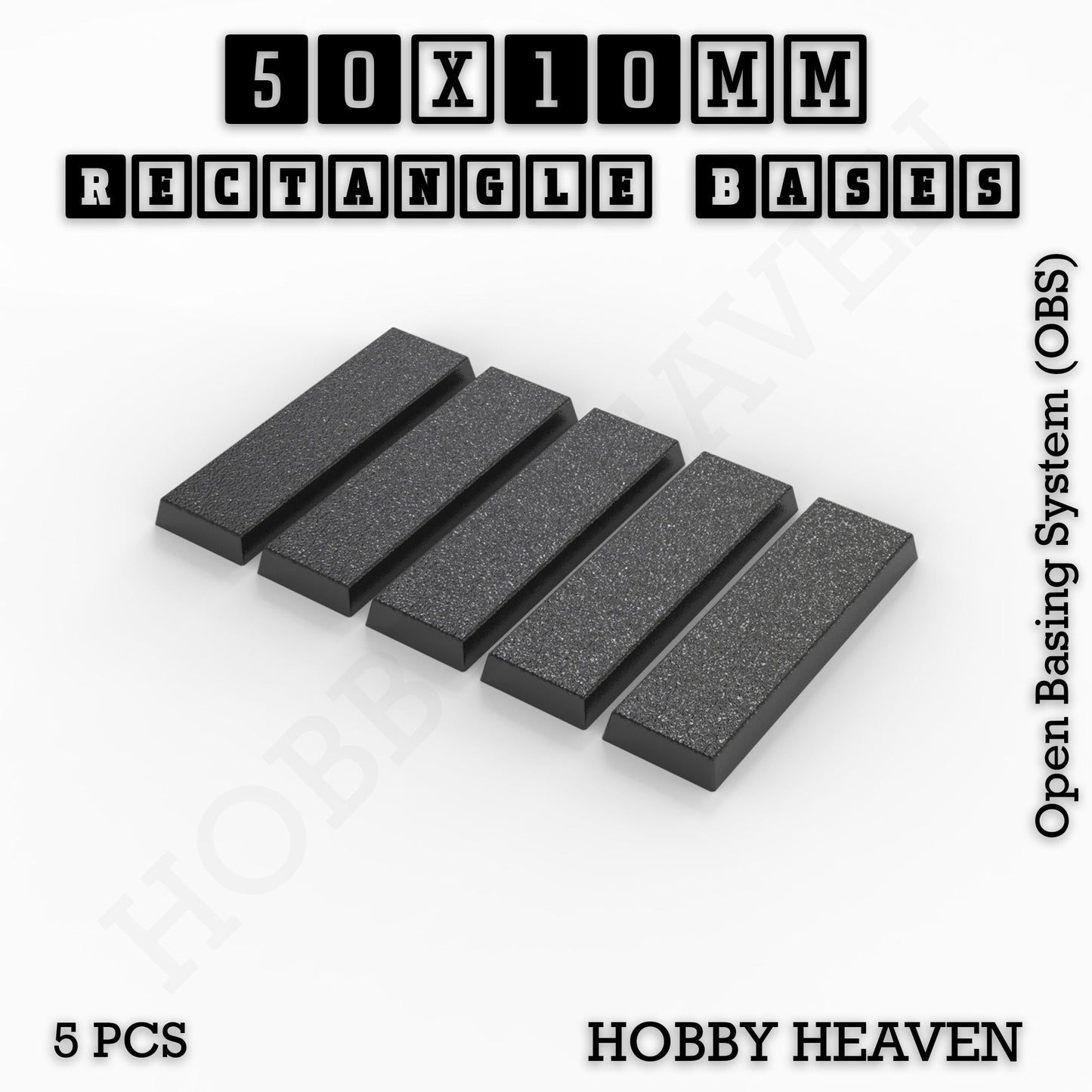 Rectangle Bases Range Sizes - 20x15mm to 75x25mm Small Sizes 3d Print Full Range Tabletop Games