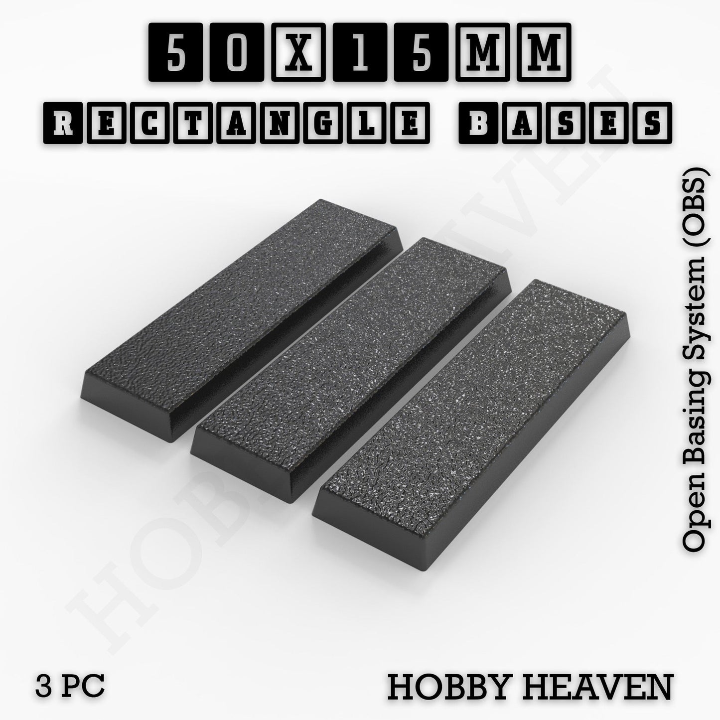 Rectangle Bases Range Sizes - 75x30mm to 125x40mm Medium Sizes 3d Print Full Range Tabletop Games