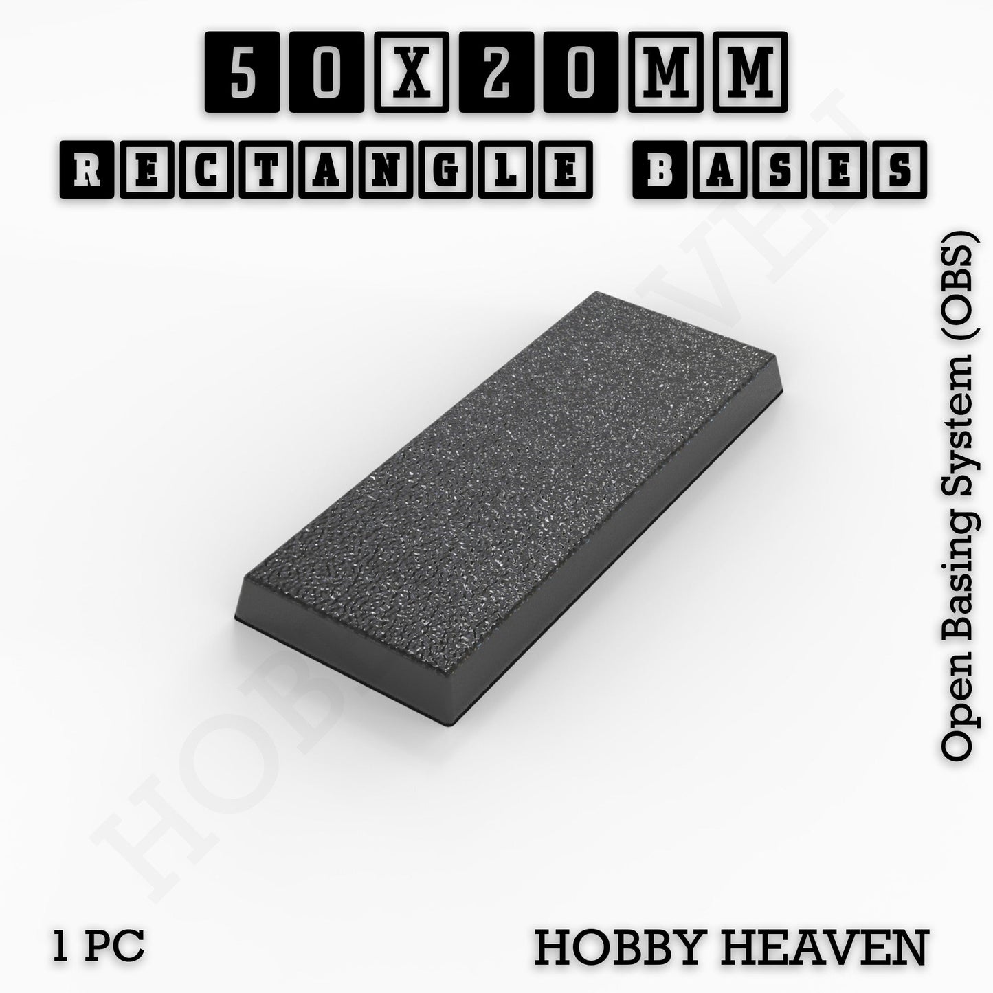 Rectangle Bases Range Sizes - 20x15mm to 75x25mm Small Sizes 3d Print Full Range Tabletop Games