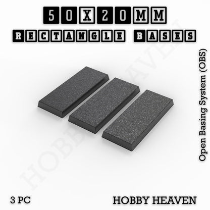 Rectangle Bases Range Sizes - 75x30mm to 125x40mm Medium Sizes 3d Print Full Range Tabletop Games
