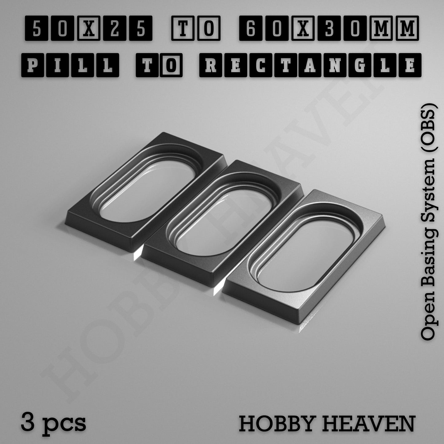 Wargaming Oval to Rectangle Base Converters – Tabletop Games | 3D Printed Tabletop Accessories