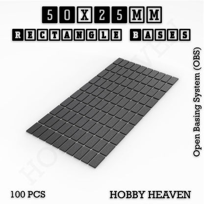 Rectangle Bases Range Sizes - 75x30mm to 125x40mm Medium Sizes 3d Print Full Range Tabletop Games