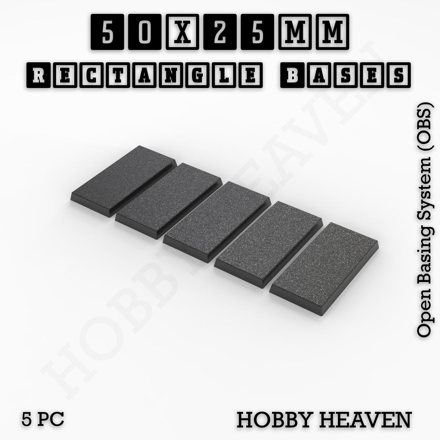 Rectangle Bases Range Sizes - 75x30mm to 125x40mm Medium Sizes 3d Print Full Range Tabletop Games