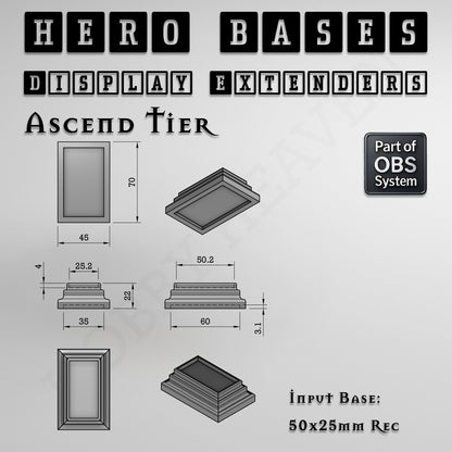 Hero Bases Display Extenders | Squares and Rectangles | Convert Gaming Bases to Display Bases & Plinths