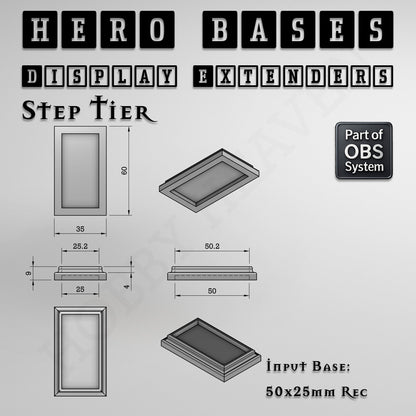 Hero Bases Display Extenders | Squares and Rectangles | Convert Gaming Bases to Display Bases & Plinths