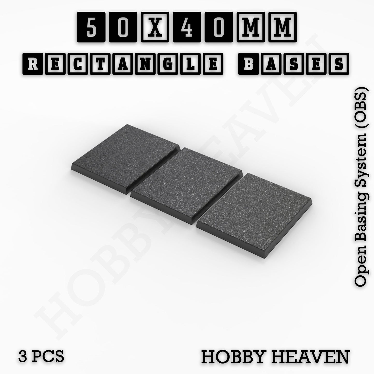 Rectangle Bases Range Sizes - 75x30mm to 125x40mm Medium Sizes 3d Print Full Range Tabletop Games