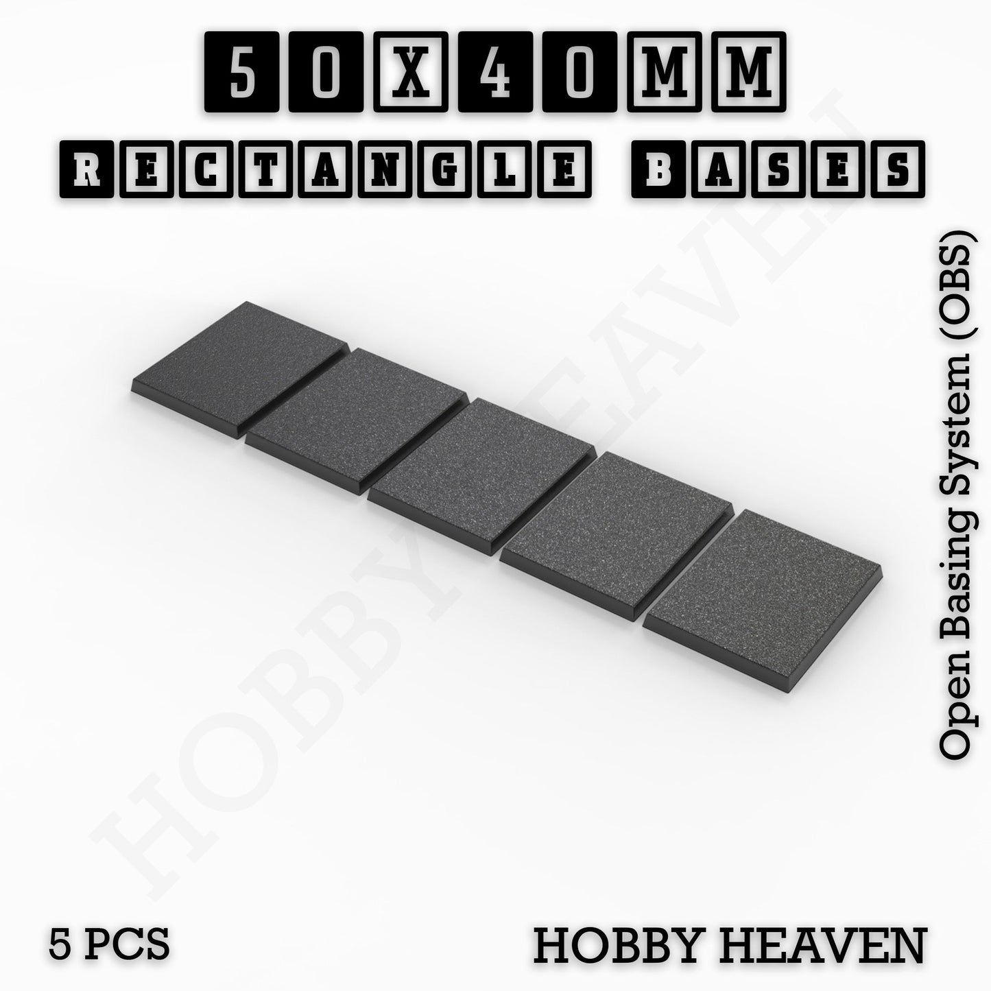 Rectangle Bases Range Sizes - 75x30mm to 125x40mm Medium Sizes 3d Print Full Range Tabletop Games